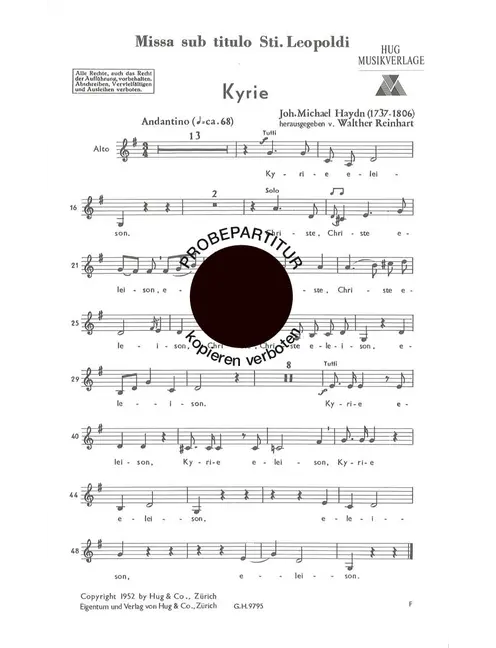 Missa sub titulo Sti Leopoldi